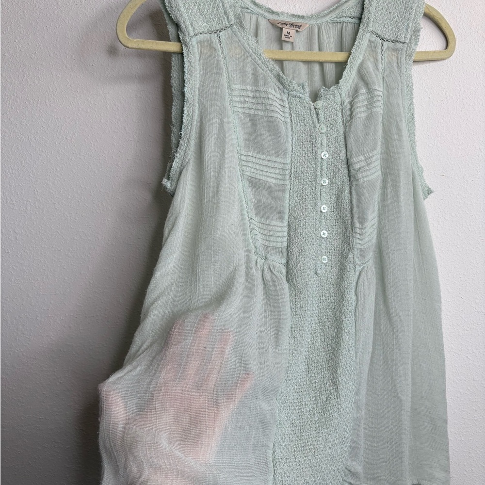 Lucky Brand Mint Sleeveless Blouse - Picture 3 of 4